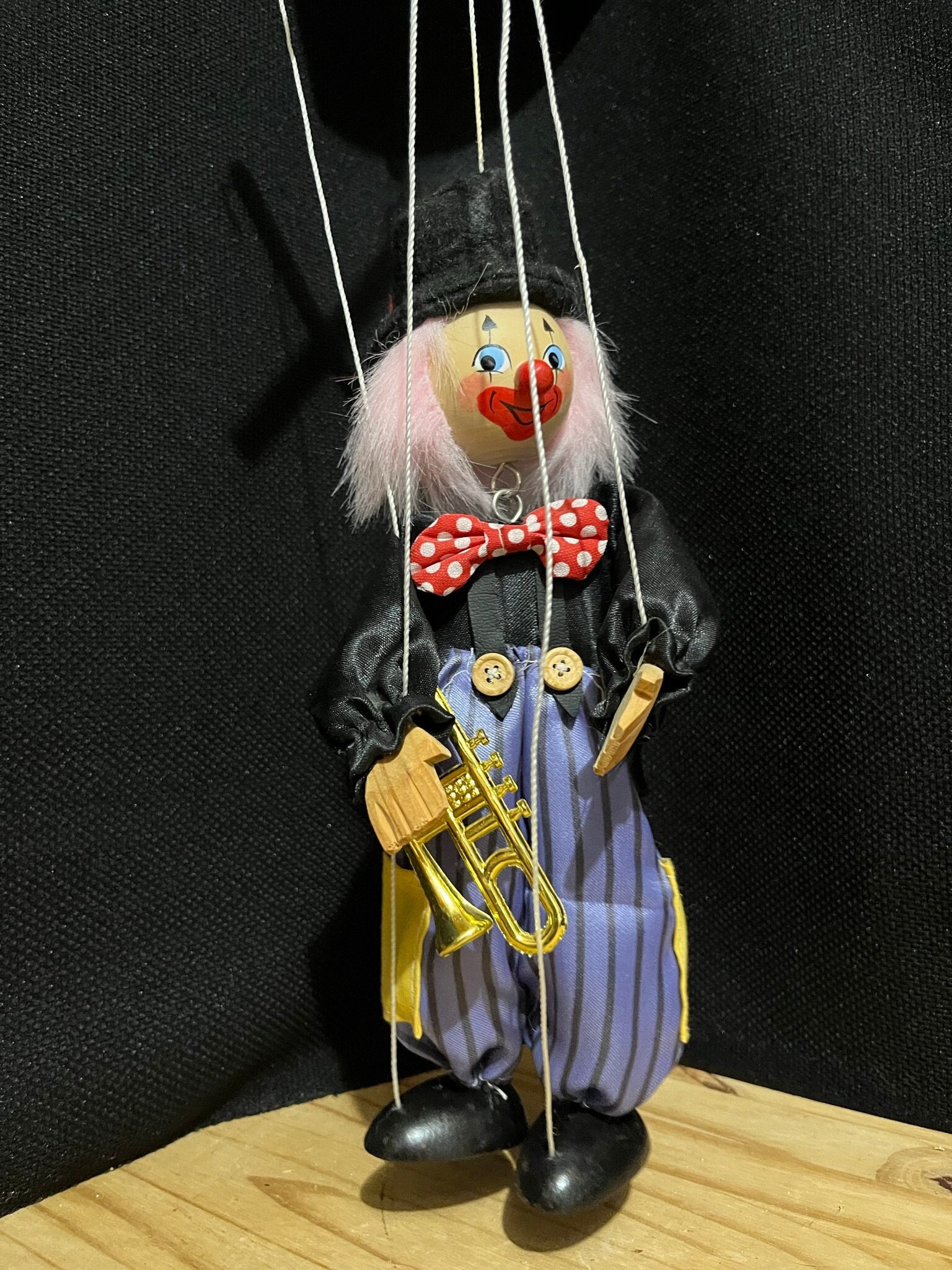 Marionnette vintage, marionnette clown, rétro, millésime, vieux