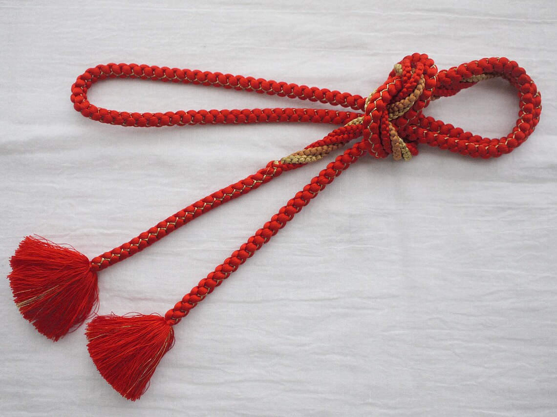 Secondmand obijime Japanese kimono cord cord for obi silk | Etsy