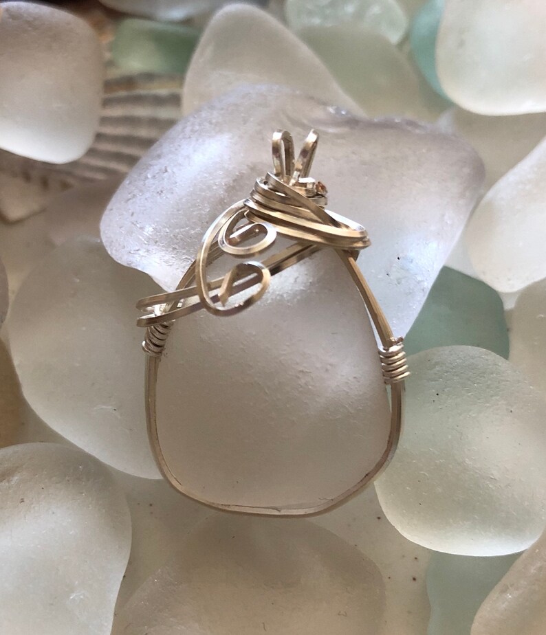 Chunky white seaglass Pendant