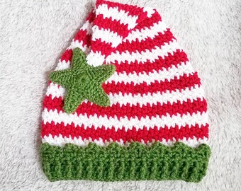Crochet Adult Christmas Elf Beanie // Dark Green // Handmade