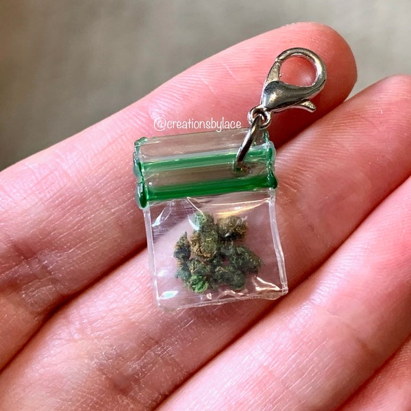 New Handmade authentic Miniature Weed Bag Charm (FAKE WEED)