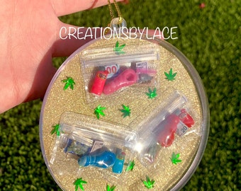 3pc Miniature Stoner Pack Christmas Set Ornament / One of a kind piece / Handmade Miniature smoker set