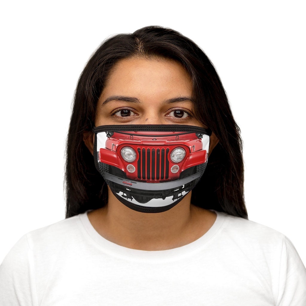 MixedFabric Face Mask Jeep CJ RED Etsy