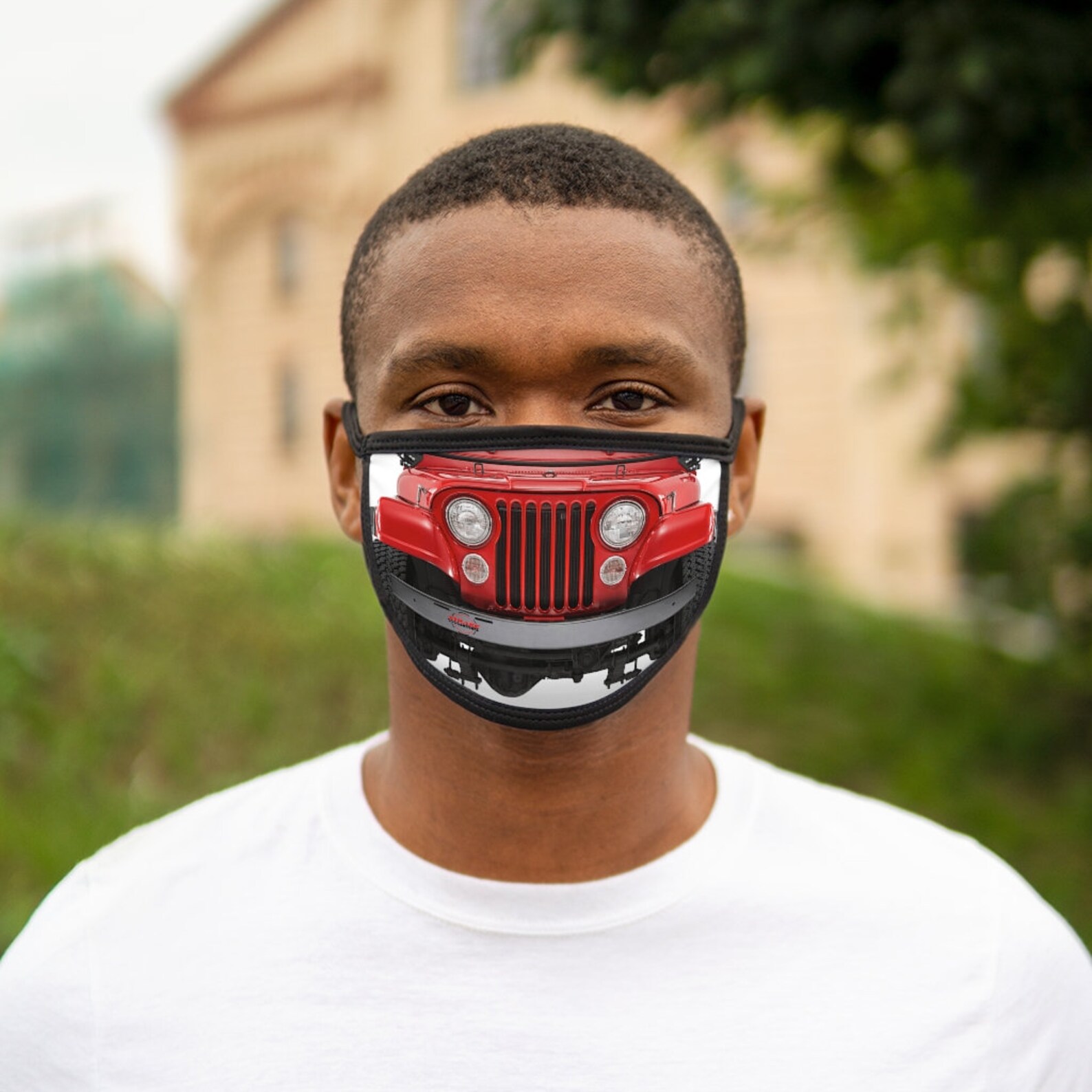 MixedFabric Face Mask Jeep CJ RED Etsy