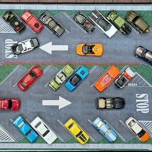 31&quot;X 15.5&quot; Desk Mat Parking Lot 1:64 scale