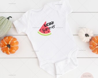 Hola Verano Sandía SVG, Archivos de Corte Cricut (Descarga Digital)