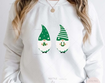 St Patrick's Day Gnomes SVG, Shamrock Irish Gnomes, Cricut File (Digital Download)