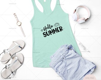 Hello Summer SVG, Funny Beach Vacation Shirt, Cricut Files (Digital Download)