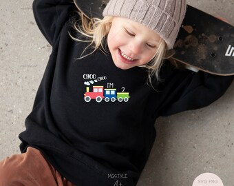 Choo Choo I'm 2 Train SVG, Second Birthday Cut File (Digital Download)