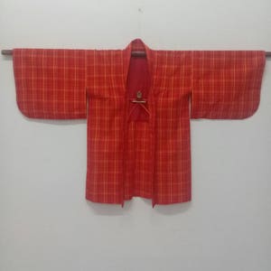 Vintage Kimono Haori Stylis Tringo Orange Colour/ Wool Fabric/ Size S