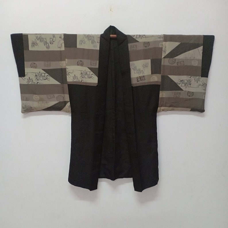 Vintage Kimono Haori Plain Art Design/ Silk Crepe Fabric/ - Etsy