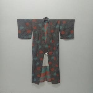 Vintage Japanese Kimono Abstract Design/Japanese Motif/Long Kimono/Japanese Silk
