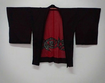 Vintage Kimono Haori Inclusive  Embroidered Lining/ Lace Fabric/ Short Kimono/ Size M