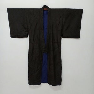 Vintage Japanese Kimono Jacket Robe/ Silk Fabric/ Long Kimono/ Size M