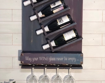 Farmhouse wine rack, wooden wine rack, for wine lovers, bar decor, wall wine rack, custom wine rack, wine rack wood, wedding gift