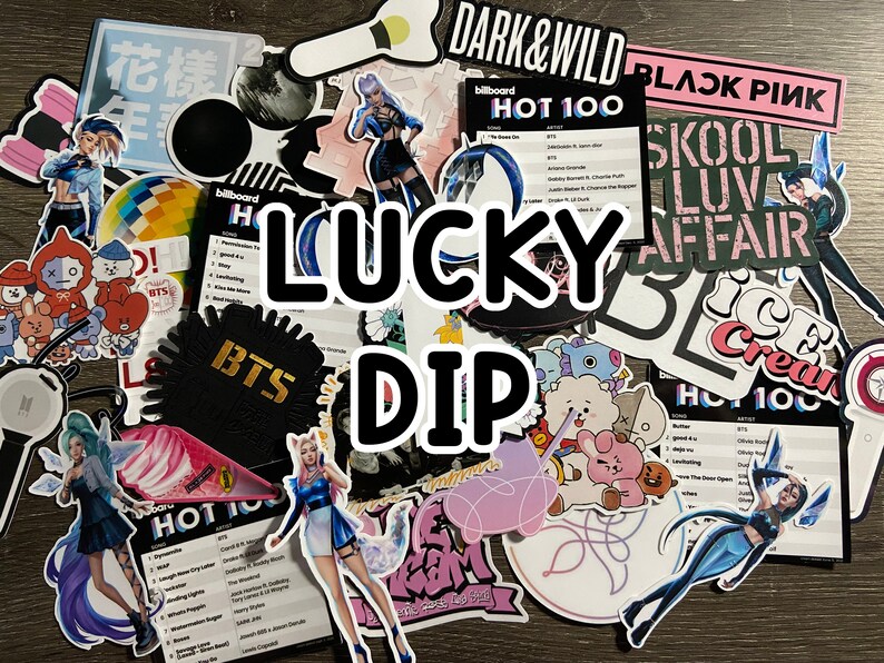complete free shipping lucky dip random stickers lightsticks blackpink k pop bangtan