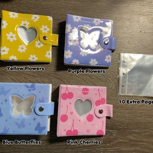 Mini Photocard Collect Book Binder Butterfly Heart Cherries Flowers Blue Pink Purple Yellow For K-Pop Photocards, Instax Polaroids & More image 3