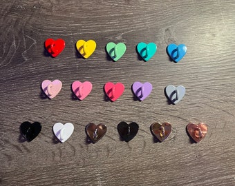 Metal Heart Charm Keychain Clip for Phone Adhesive Loop for Phone Charms Black White Pink Purple Yellow Blue Mint Silver Gold Gray Red Green