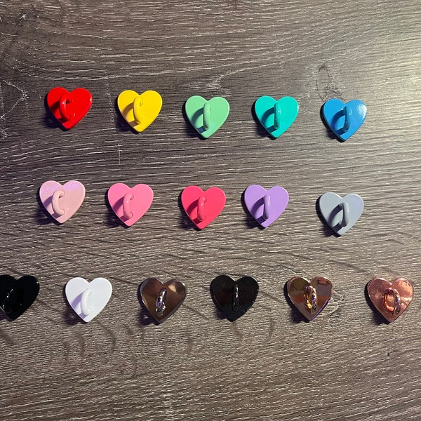 Metal Heart Charm Keychain Clip for Phone Adhesive Loop for Phone Charms Black White Pink Purple Yellow Blue Mint Silver Gold Gray Red Green