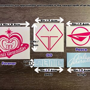 Girls Generation SNSD Logo Decals Taeyeon Sunny Tiffany Hyoyeon Yuri Sooyoung Yoona Seohyun Sone 소녀시대 image 3