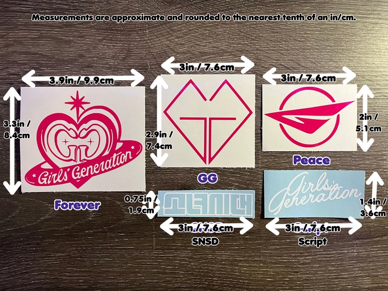 Girls Generation SNSD Logo Decals Taeyeon Sunny Tiffany Hyoyeon Yuri Sooyoung Yoona Seohyun Sone 소녀시대 image 3