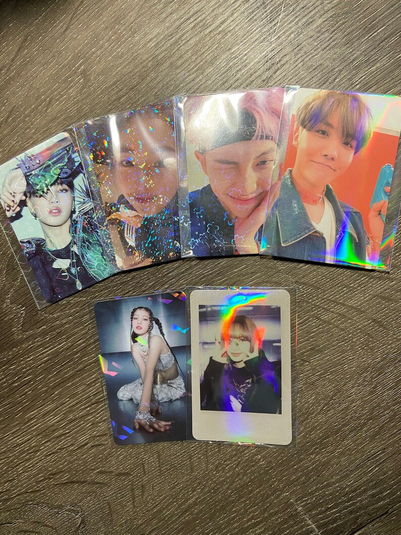 50 Holographic Card Sleeves for Kpop Photocards With Adhesive Etsy