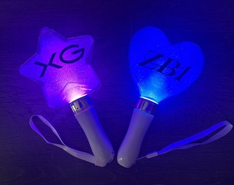 K-Pop Heart Star Lightstick RGB Concert Pen Light Unofficial - 10+ Colors Included! Red Mint Yellow Blue Pink Orange Purple Green