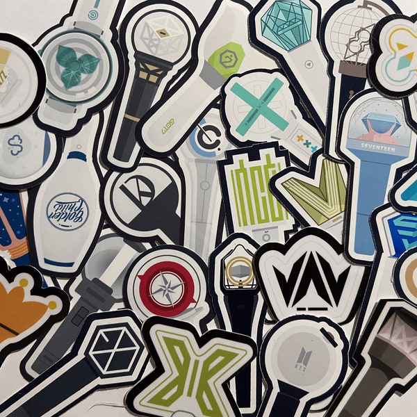 Boy Groups K-Pop Lightstick Stickers - Astro Bangtan Enhypen Exo Got7 NCT ONF P1harmony Seventeen Shinee Stray Kids The Boyz Treasure Wonho