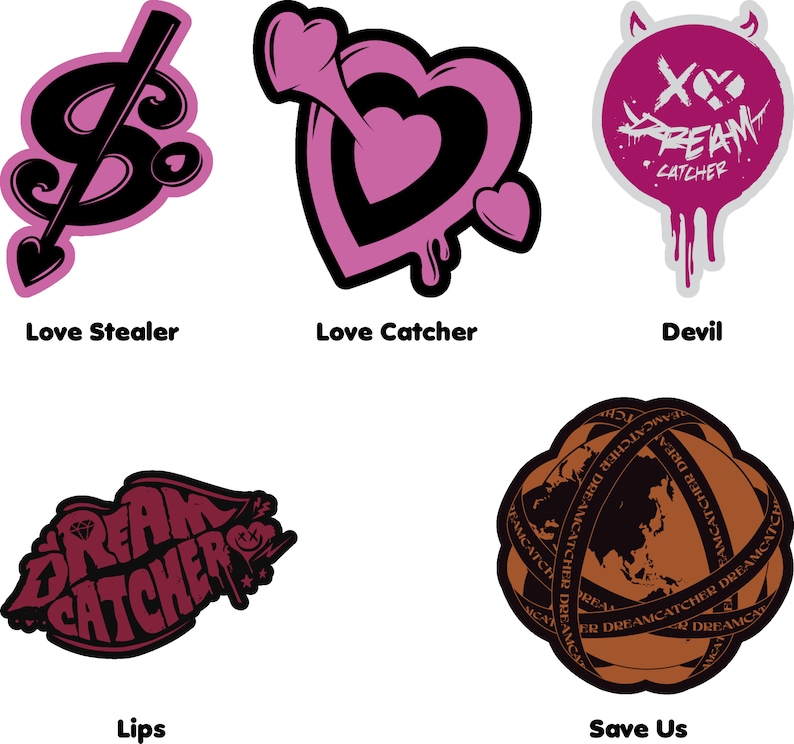 Dreamcatcher Album Cover Logo Sticker 35 Designs Love Catcher Stealer Save Us Piri Raid of Dream Tree of Language Nightmare Lose Myself image 9