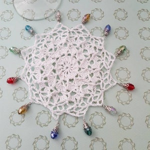 Cotton and crystal glass doilies Bild 1