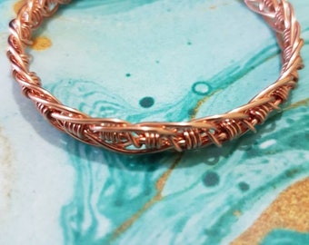 Intricate 100%pure bare copper bracelet,can be made to measure and can be  lacquered