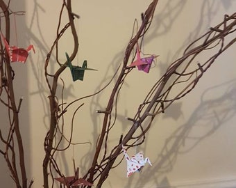 Beautiful origami hanging cranes