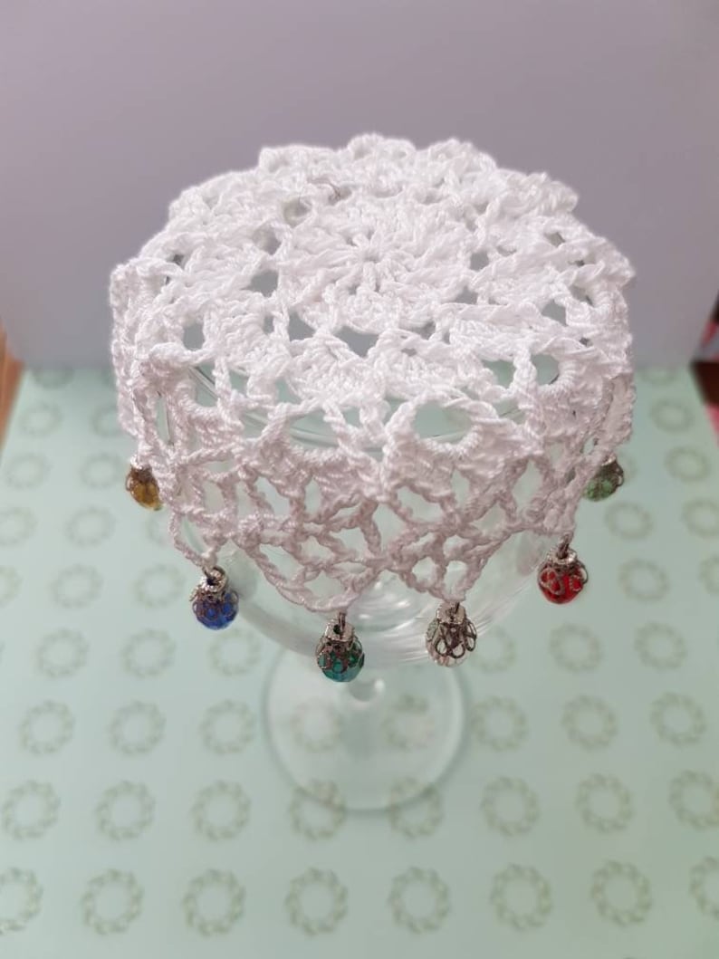 Cotton and crystal glass doilies Bild 3