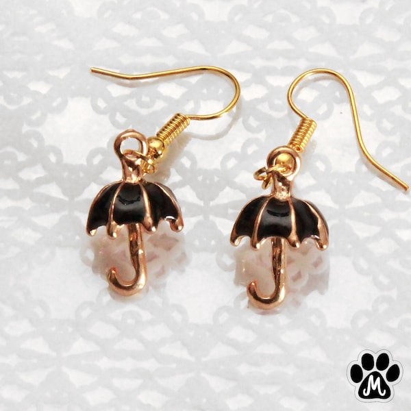 Black Umbrella Earrings