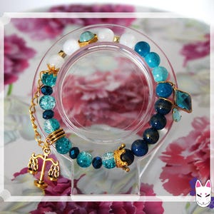 Genshin Neuvillette inspirierte handgemachte Perlen Armband