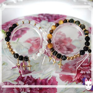 Genshin Traveler - Aether & Lumine - inspiriertes handgemachtes Perlenarmband