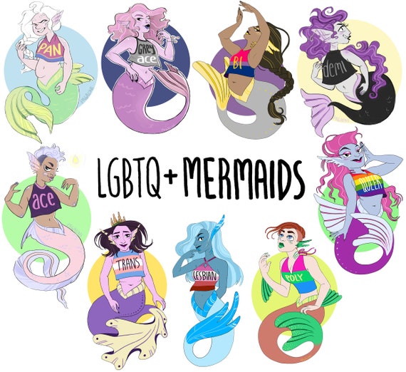 LGBTQ Mermaids Matte Vinyl Stickers Etsy
