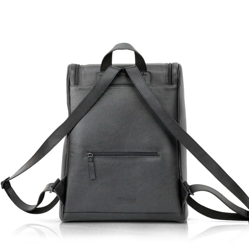 Rigorous Futuristic Conceptual Bag Large Backpack for laptop Black Leather Backpack for Men