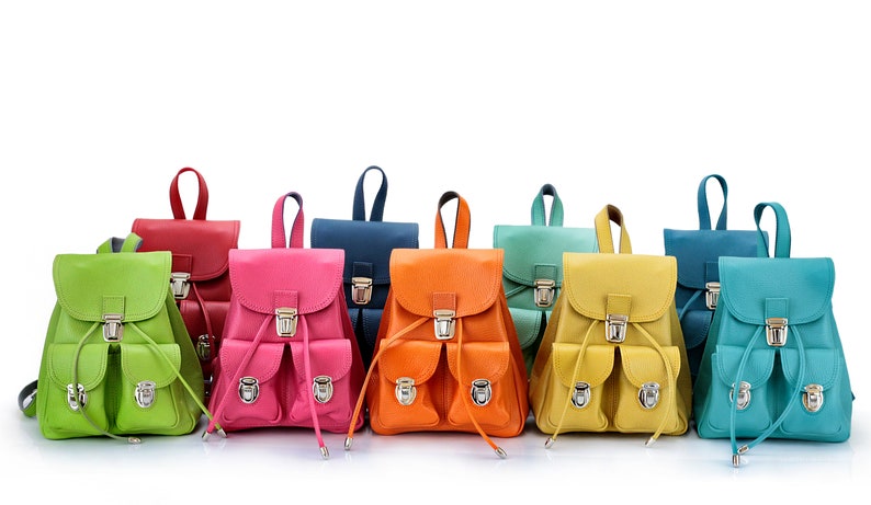 Ladies Mini Rucksack Leather Backpack Compact More colors inside Smart Female Backpack Mini Backpack for Women Small Backpack Purse