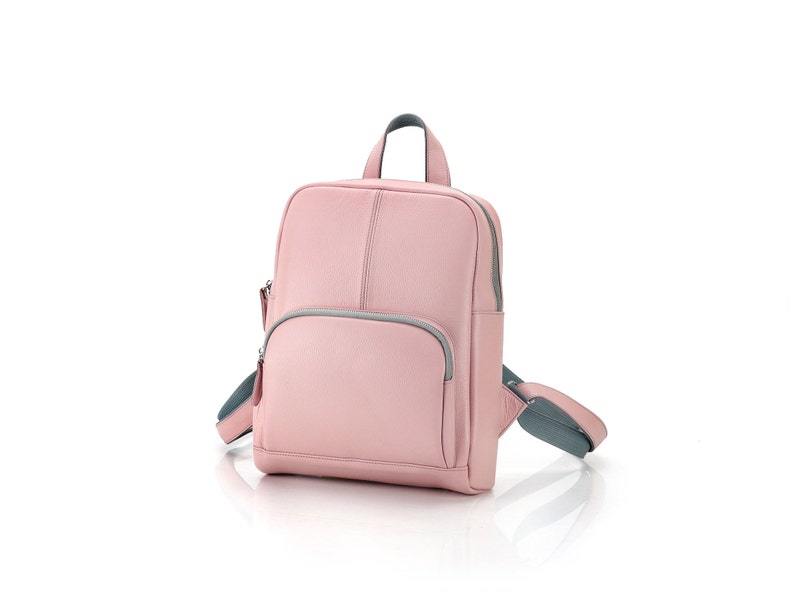blush leather backpack