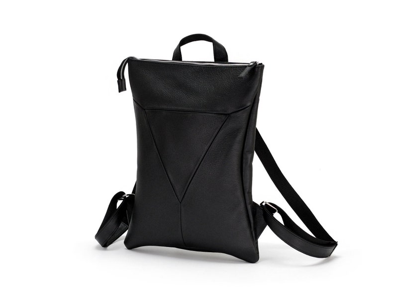 Black Leather Backpack for women Laptop Backpack Black | Etsy