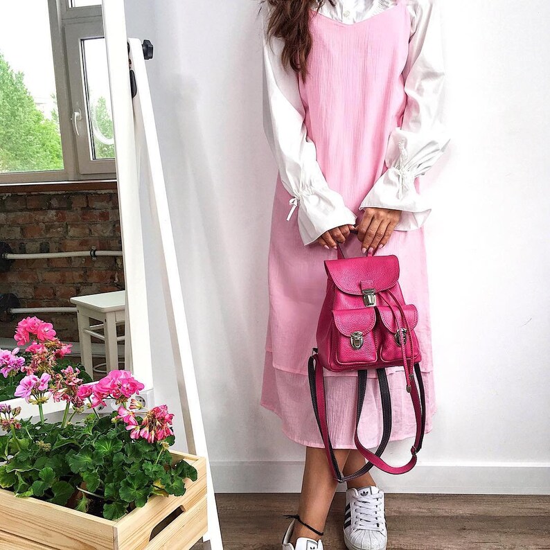 Ladies Mini Rucksack Leather Backpack Compact More colors inside Smart Female Backpack Mini Backpack for Women Small Backpack Purse