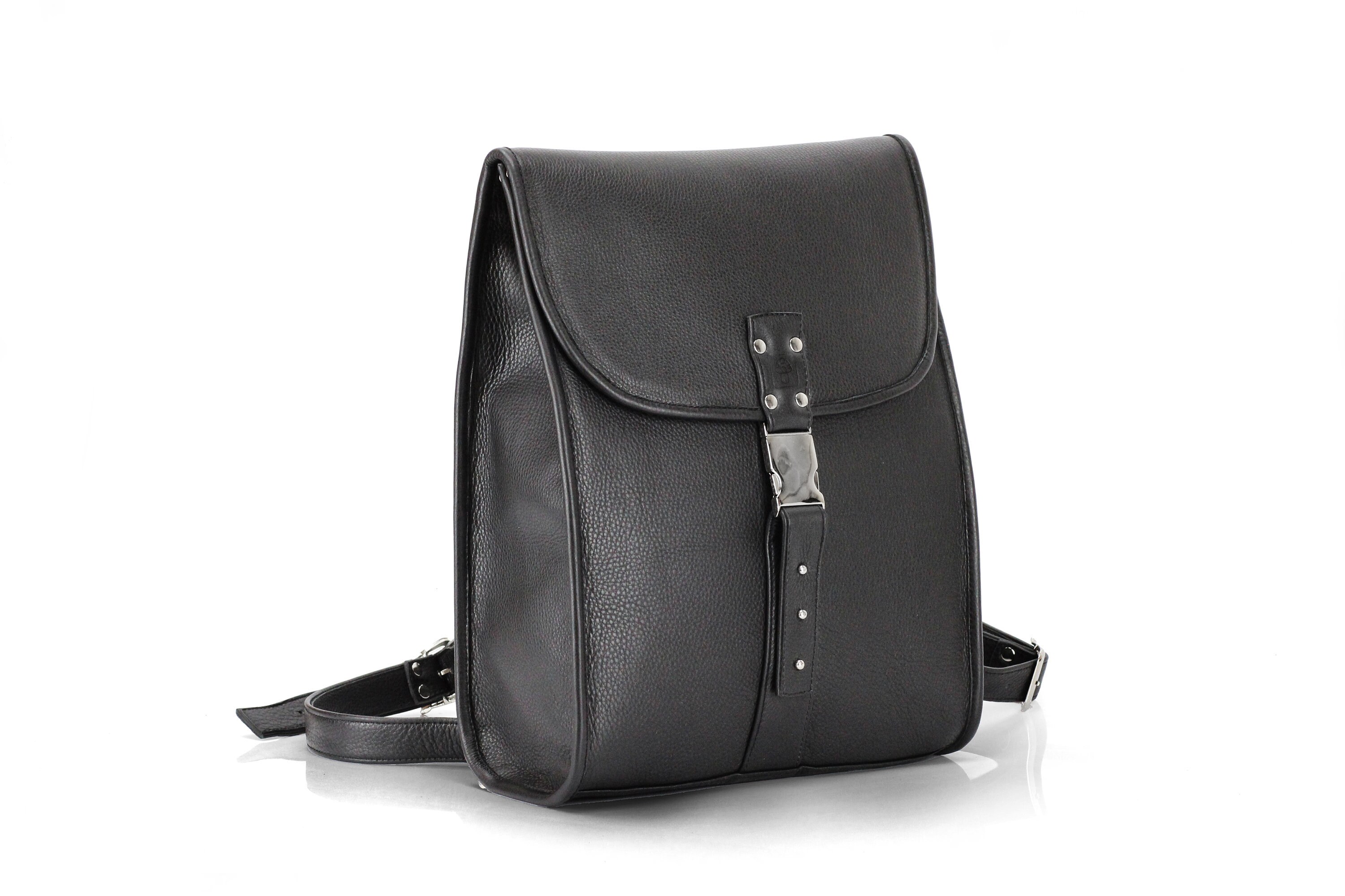 Black Leather Backpack for Men Large Backpack for laptop Etsy