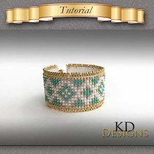 Tutorial/Pattern for Turquoise  beaded cuff