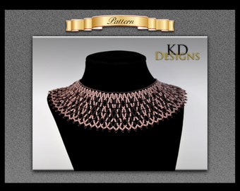 Patrón de collar de red con cuentas