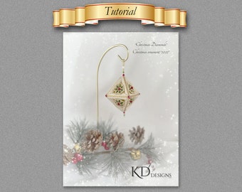 Tutorial/Pattern for "Christmas Diamonds" Christmas ornament 2022