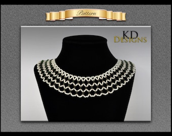 Patrón de collar de red con cuentas