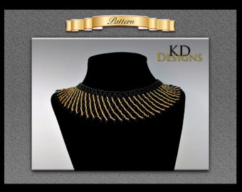 Patrón de collar de red con cuentas