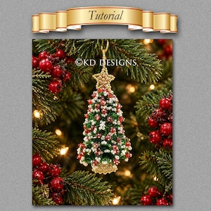 Tutorial/Patrón para "Adorno de árbol de Navidad con cuentas "2020"