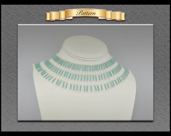 Patrón de collar de red con cuentas
